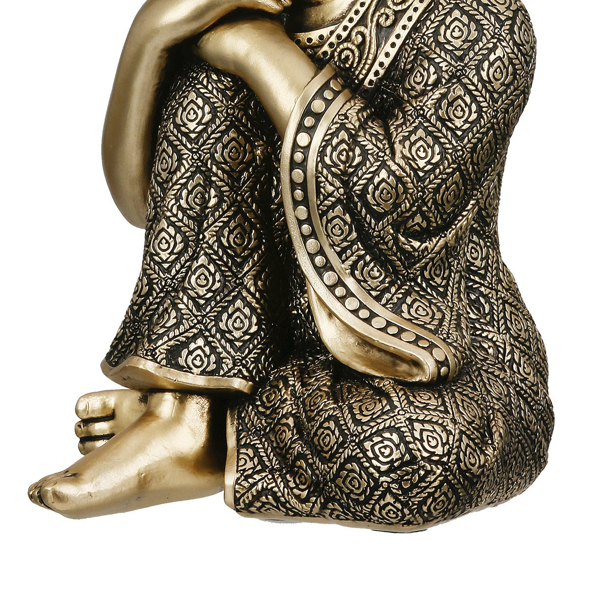 Figure Buddha Synthetic Resin Χρυσόχρωμο 10x10x17