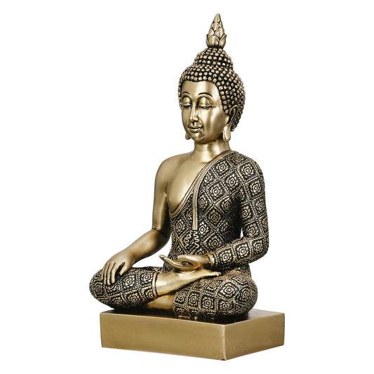 Figure Buddha Synthetic Resin Χρυσόχρωμο 12x8x22
