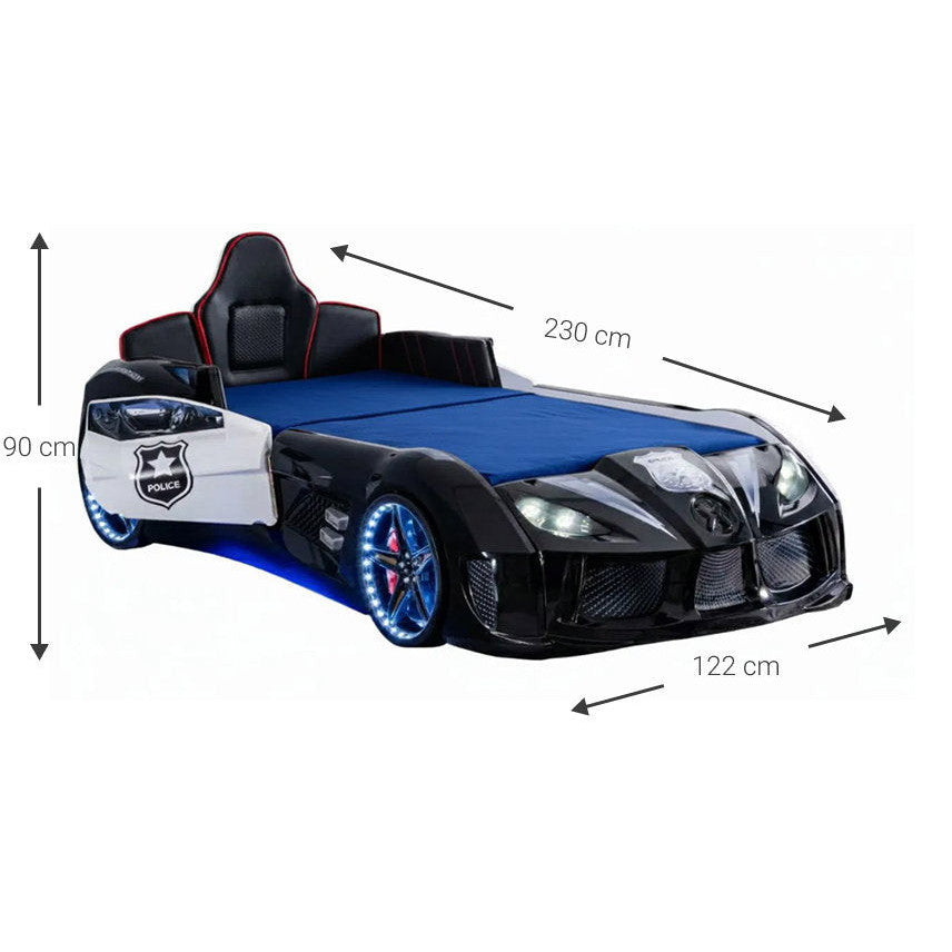 Παιδικό Κρεβάτι Police Racer LED 122x230x90