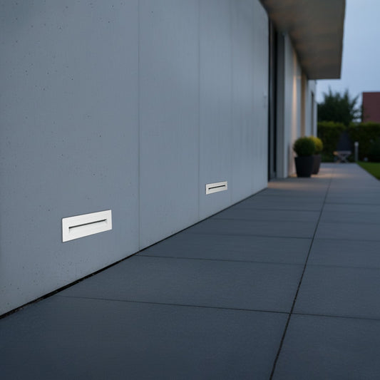 STEPART KLV-101-0088 Χωνευτό Φωτιστικό Σκαλοπατιού / Διαδρόμου LED 6W 750lm 45° AC 220-240V Αδιάβροχο IP65 Θερμό Λευκό 2700K - Lumileds SMD Chip & TÜV SÜD Driver - Λευκό Ματ - Μ21 x Π5.5 x Υ6.5 / Q20.3 x 5.6