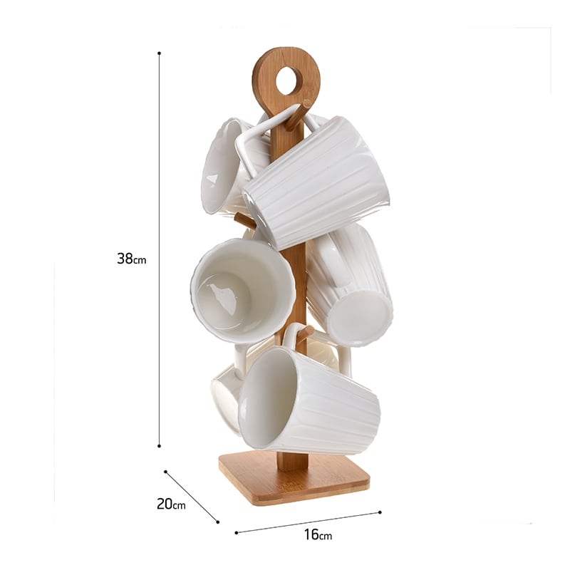 Κούπες με Βάση Πορσελάνινες Λευκές 16x20x38 (6 Τεμ.)