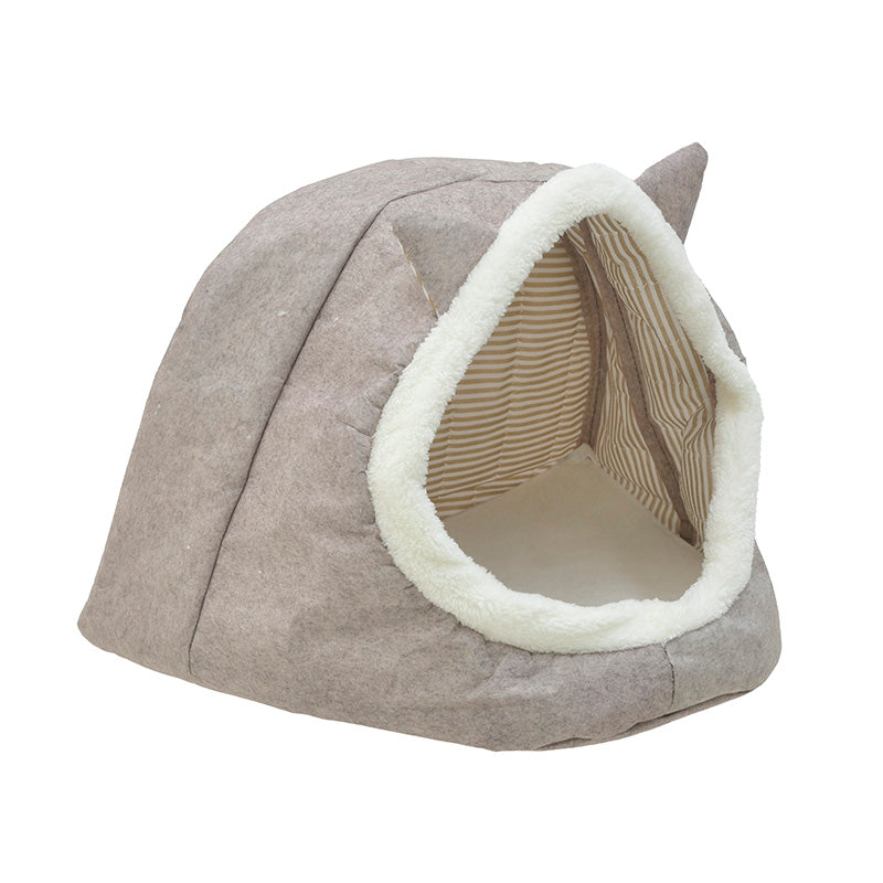 Κρεβατάκι Κατοικιδίου Υφασμάτινο Μπεζ/Λευκό 34x40x35