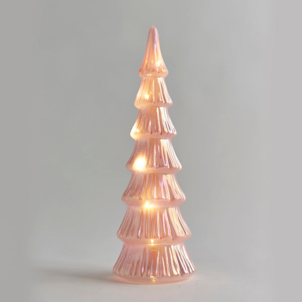 ΓΥΑΛΙΝΟ ΔΕΝΤΡΑΚΙ ΡΟΖ ΦΩΤΙΖΟΜΕΝΟ 11x11x32