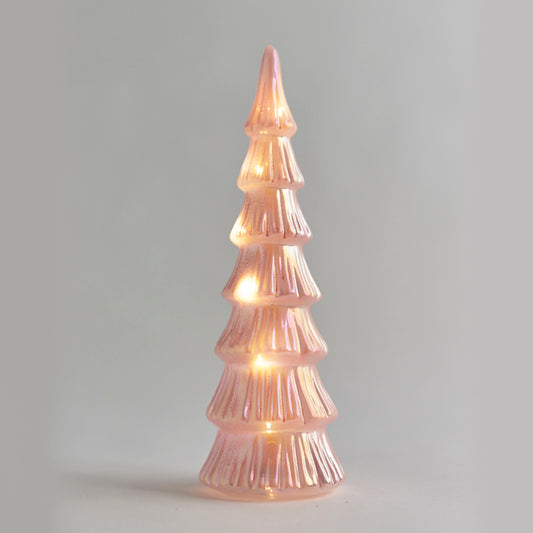 ΓΥΑΛΙΝΟ ΔΕΝΤΡΑΚΙ ΡΟΖ ΦΩΤΙΖΟΜΕΝΟ 11x11x32