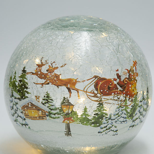 ΕΠΙΤΡΑΠΕΖΙΑ ΦΩΤΙΖΟΜΕΝΗ ΓΥΑΛΙΝΗ ΜΠΑΛΑ ΚΡΑΚΕΛΕ ΜΕ ΧΡΙΣΤΟΥΓΕΝΝΙΑΤΙΚΗ ΠΑΡΑΣΤΑΣΗ ΜΠΑΤΑΡΙΑΣ TIMER 14εκ