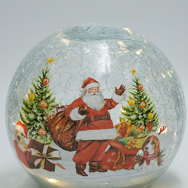 ΕΠΙΤΡΑΠΕΖΙΑ ΦΩΤΙΖΟΜΕΝΗ ΓΥΑΛΙΝΗ ΜΠΑΛΑ ΚΡΑΚΕΛΕ ΜΕ ΑΓΙΟ ΒΑΣΙΛΗ ΜΠΑΤΑΡΙΑΣ TIMER 14εκ