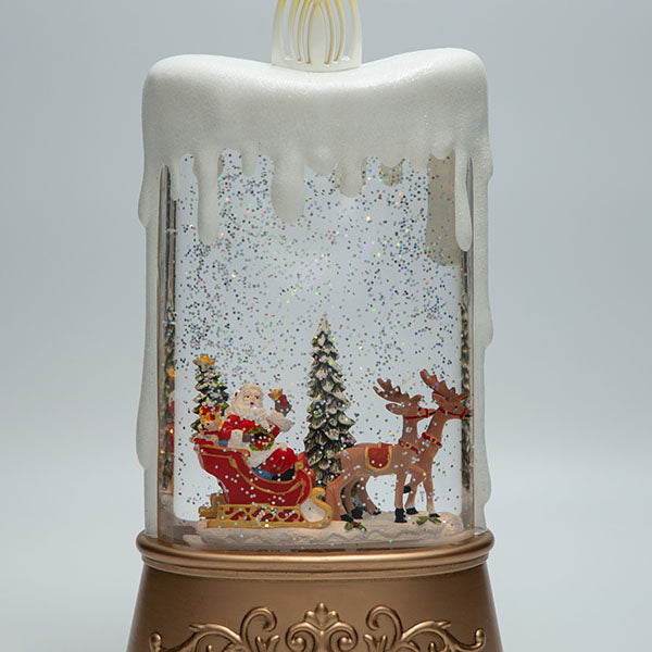 ΕΠΙΤΡΑΠΕΖΙΟ ΔΙΑΚΟΣΜΗΤΙΚΟ ΣΕ ΣΧΗΜΑ ΚΕΡΙΟΥ ΜΕ ΑΓΙΟ ΒΑΣΙΛΗ ΚΑΙ ΕΛΚΥΘΡΟ ΜΕ ΝΕΡΟ ΣΤΟ ΕΣΩΤΕΡΙΚΟ ΦΩΤΙΖΟΜΕΝΟ ΜΠΑΤΑΡΙΑΣ TIMER 15.5x9.5x30