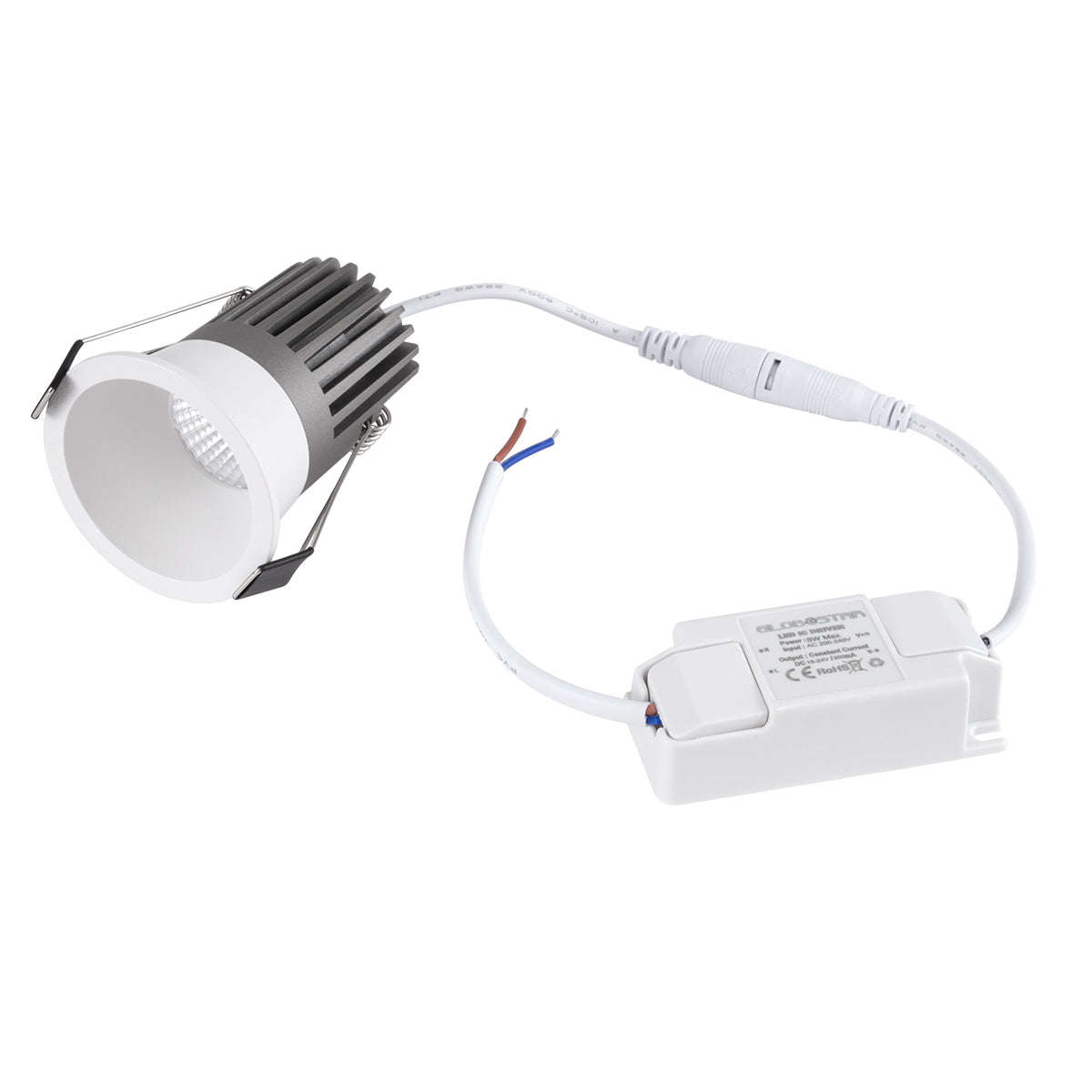MICRO-B 60242 Χωνευτό LED Spot Downlight TrimLess Φ6cm 7W 910lm 38° AC 220-240V IP20 Φ6 x Υ7.8cm - Στρόγγυλο - Λευκό - Φυσικό Λευκό 4500K - Bridgelux COB