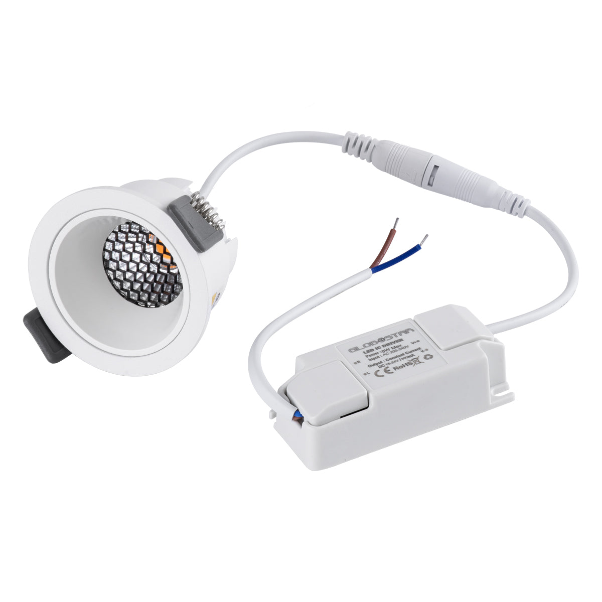 PLUTO-S 60249 Χωνευτό Downlight Σποτ με Honeycomb Anti Glare Reflector LED 7W 875lm 38° AC 220-240V IP20 Θερμό Λευκό 2700K - Bridgelux COB Chip & TÜV SÜD Driver - Λευκό Ματ - Μ6.4 x Π6.4 x Υ4.9 / Q5.5