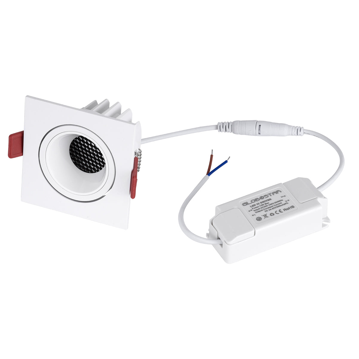 LEO-SQ 60291 Χωνευτό LED Spot Downlight TrimLess Μ8.5xΠ8.5cm 10W 1250lm 38° AC 220-240V IP20 Μ8.5 x Π8.5 x Υ6.6cm - Τετράγωνο - Κινούμενο - Λευκό & Anti-Glare HoneyComb - Θερμό Λευκό 2700K - Bridgelux COB