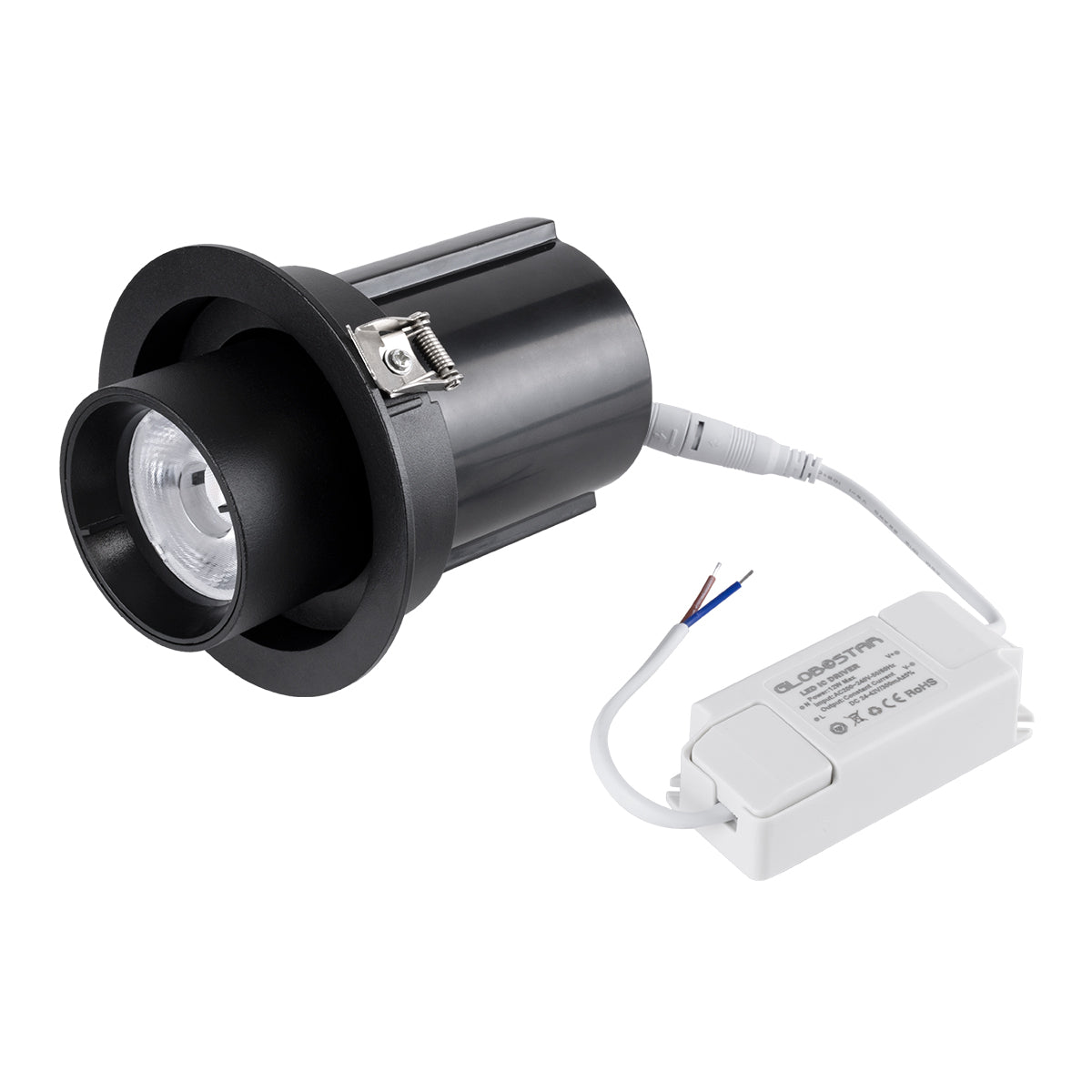 VIRGO-M 60309 Χωνευτό LED Spot Downlight TrimLess Φ11cm 12W 1500lm 36° AC 220-240V IP20 Φ11cm x Υ11.5cm - Στρόγγυλο - Μαύρο - Θερμό Λευκό 2700K - Bridgelux COB