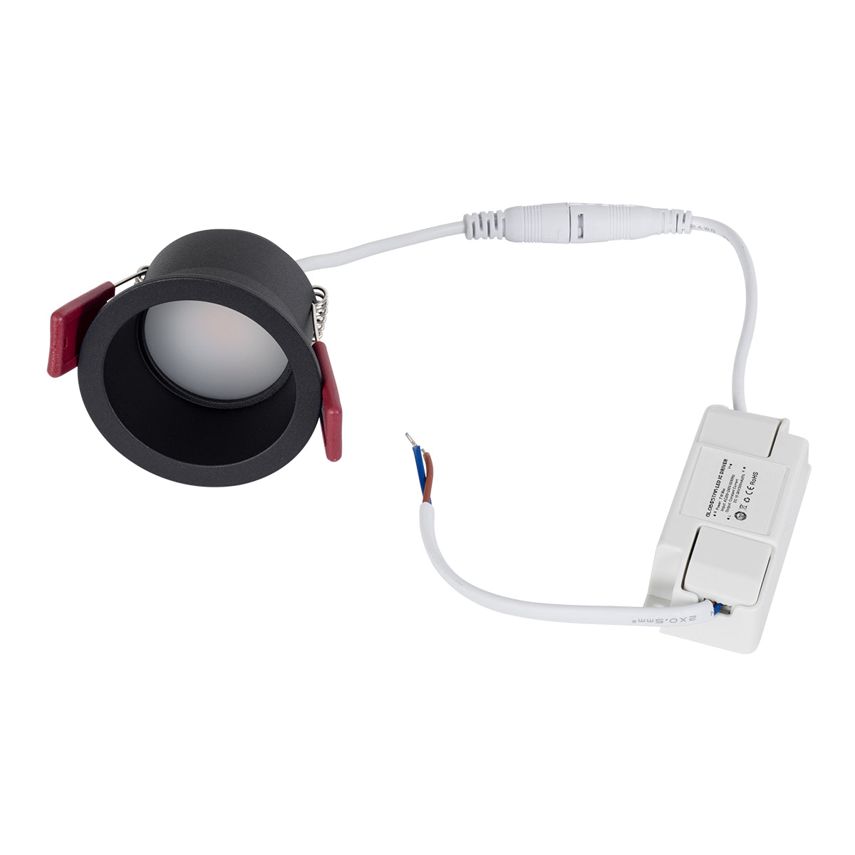 IP 60343 Χωνευτό LED Spot Downlight TrimLess Μπάνιου & WC Φ6.6cm 7W 700lm 45° AC 220-240V IP44 Φ6.6 x Υ5.3cm - Στρόγγυλο - Μαύρο - Θερμό Λευκό 2700K - Bridgelux COB - TÜV Certified Driver