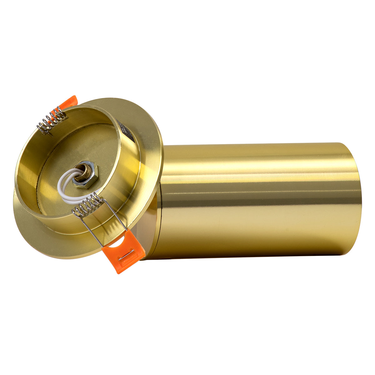 LEO 60352 Χωνευτό Κινούμενο Στρόγγυλο Φωτιστικό Σποτ Αλουμινίου με Ντουί GU10 AC 220-240V IP20 Φ6 x Υ17cm - Χρυσό Πλατίνα