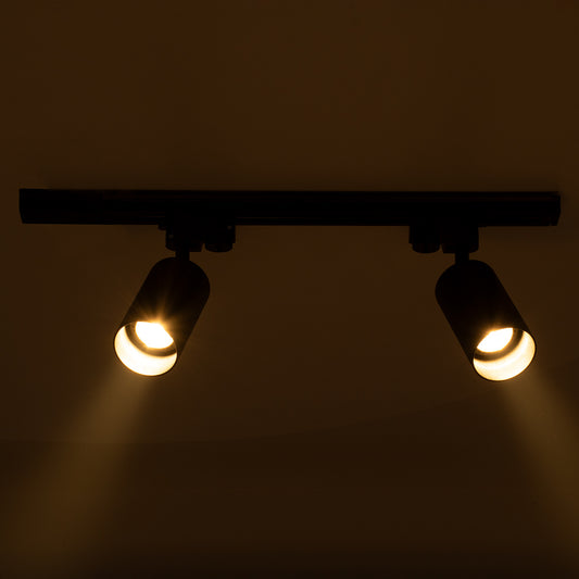 LEO 60354 Μοντέρνο Φωτιστικό Οροφής Ράγα με Κινούμενα Σποτ Αλουμινίου Δίφωτο 2 x GU10 AC 220-240V IP20 Μ50.5 x Π6 x Υ20cm - 2 Γραμμών - Μαύρο