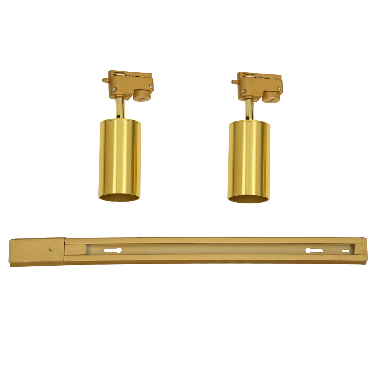 LEO 60358 Μοντέρνο Φωτιστικό Οροφής Ράγα με Κινούμενα Σποτ Αλουμινίου Δίφωτο 2 x GU10 AC 220-240V IP20 Μ50.5 x Π6 x Υ20cm - 2 Γραμμών - Χρυσό Πλατίνα