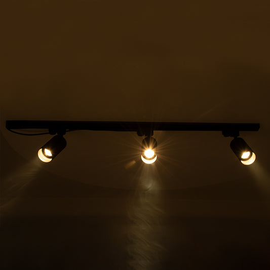 LEO 60359 Μοντέρνο Φωτιστικό Οροφής Ράγα με Κινούμενα Σποτ Αλουμινίου Τρίφωτο 3 x GU10 AC 220-240V IP20 Μ100 x Π6 x Υ20cm - 2 Γραμμών - Χρυσό Πλατίνα