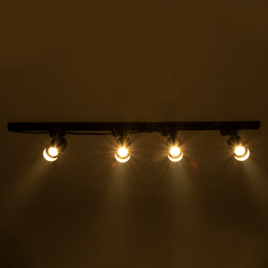 LEO 60360 Μοντέρνο Φωτιστικό Οροφής Ράγα με Κινούμενα Σποτ Αλουμινίου Τετράφωτο 4 x GU10 AC 220-240V IP20 Μ100 x Π6 x Υ20cm - 2 Γραμμών - Χρυσό Πλατίνα