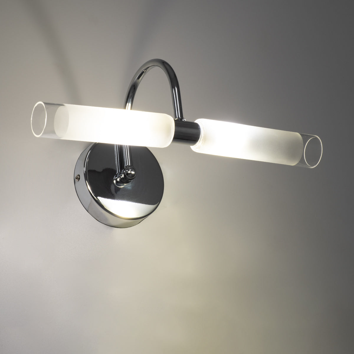 PAOLA 60418 Μοντέρνο Φωτιστικό Τοίχου - Απλίκα Καθρέπτη Μπάνιου - Πίνακα 2 x G9 270° AC 220-240V IP44 Μ31 x Π16 x Υ15cm - Χρώμιο Νίκελ