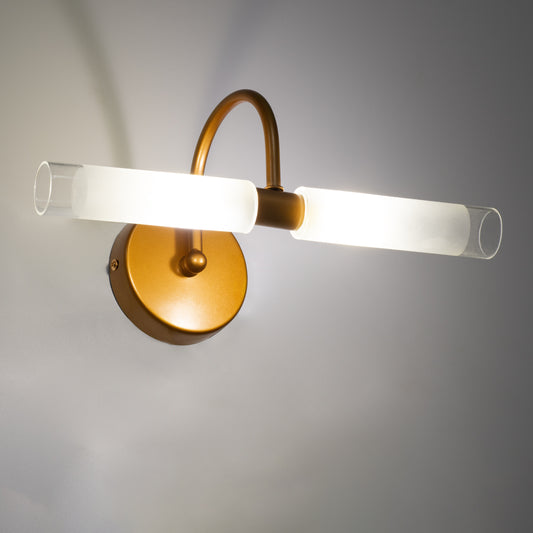 PAOLA 60419 Μοντέρνο Φωτιστικό Τοίχου - Απλίκα Καθρέπτη Μπάνιου - Πίνακα 2 x G9 270° AC 220-240V IP44 Μ31 x Π16 x Υ15cm - Χάλκινο