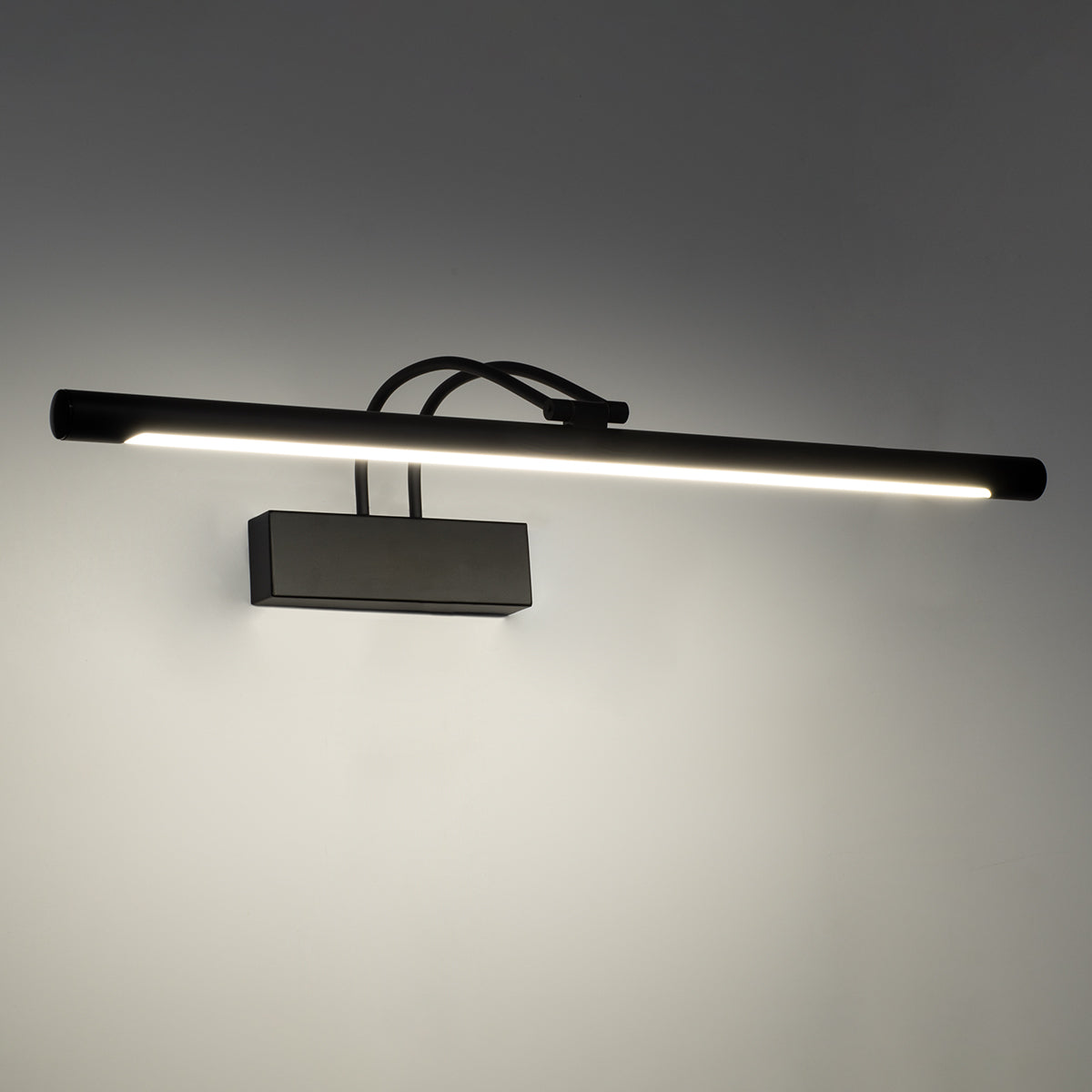 LAURA 60424 Μοντέρνο Φωτιστικό Τοίχου - Απλίκα Καθρέπτη Μπάνιου LED 12W 1400lm 120° AC 220-240V IP20 Φυσικό Λευκό 4500K - Bridgelux SMD Chip - Μαύρο Ματ - Μ60 x Π27 x Υ13