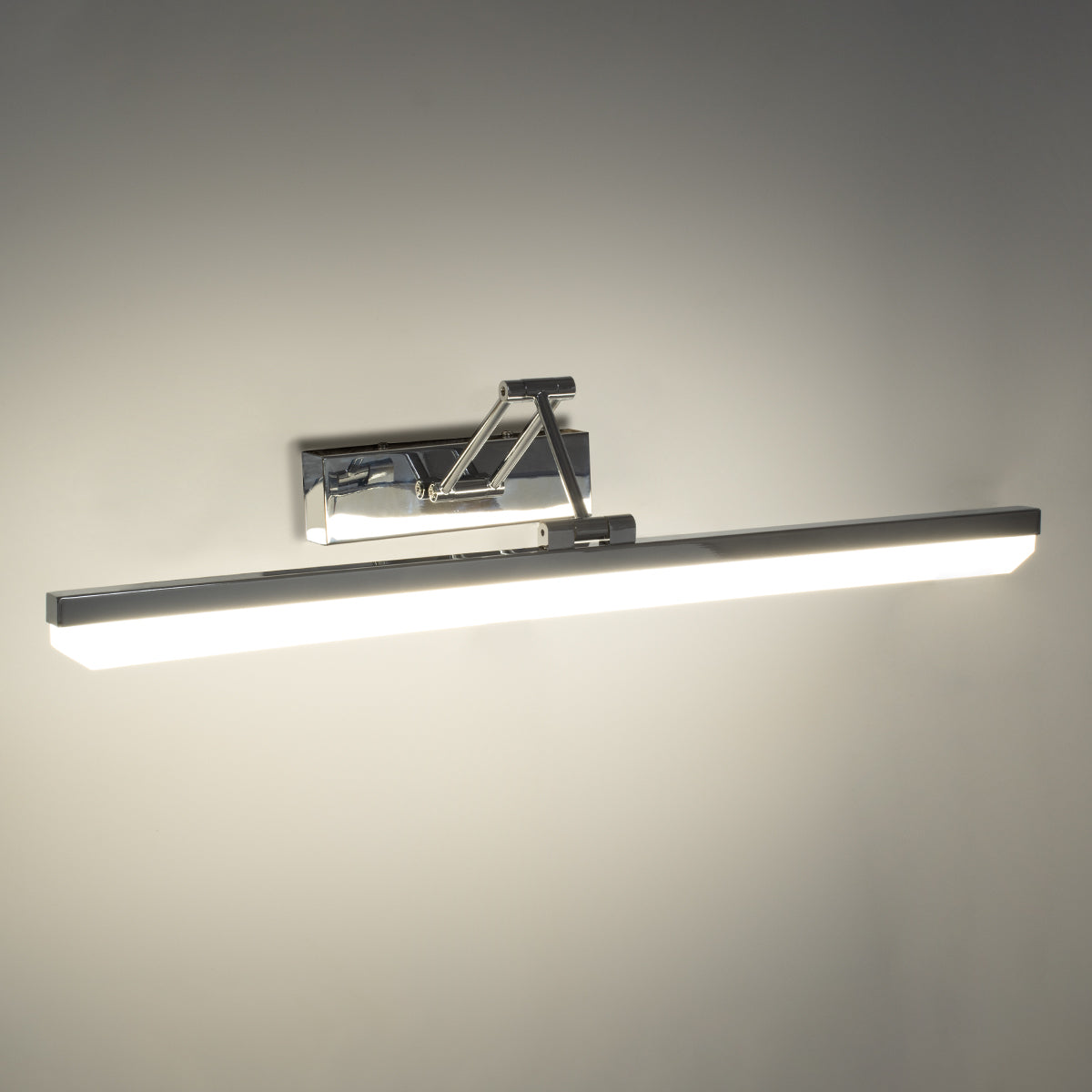 MARA 60447 Μοντέρνο Φωτιστικό Τοίχου - Απλίκα Καθρέπτη Μπάνιου - Πίνακα LED 12W 1400lm 120° AC 220-240V IP44 Μ60 x Π15 x Υ13cm - Φυσικό Λευκό 4500K - Χρώμιο Νίκελ