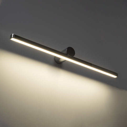 ROSA 60451 Μοντέρνο Φωτιστικό Τοίχου - Απλίκα Καθρέπτη Μπάνιου - Πίνακα LED 12W 1400lm 120° AC 220-240V IP44 Μ60 x Π15 x Υ7cm - Φυσικό Λευκό 4500K - Χρώμιο Νίκελ