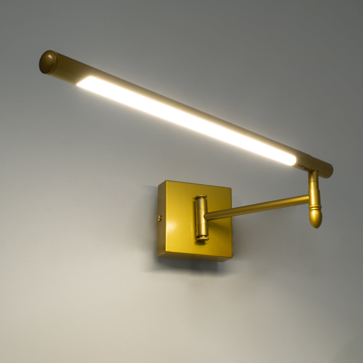 FRIDA 60459 Μοντέρνο Φωτιστικό Τοίχου - Απλίκα Καθρέπτη Μπάνιου LED 12W 1400lm 120° AC 220-240V IP44 Φυσικό Λευκό 4500K - Lumileds SMD Chip & TÜV SÜD Driver - Χρυσό Βούρτσας - Μ51 x Π25 x Υ10