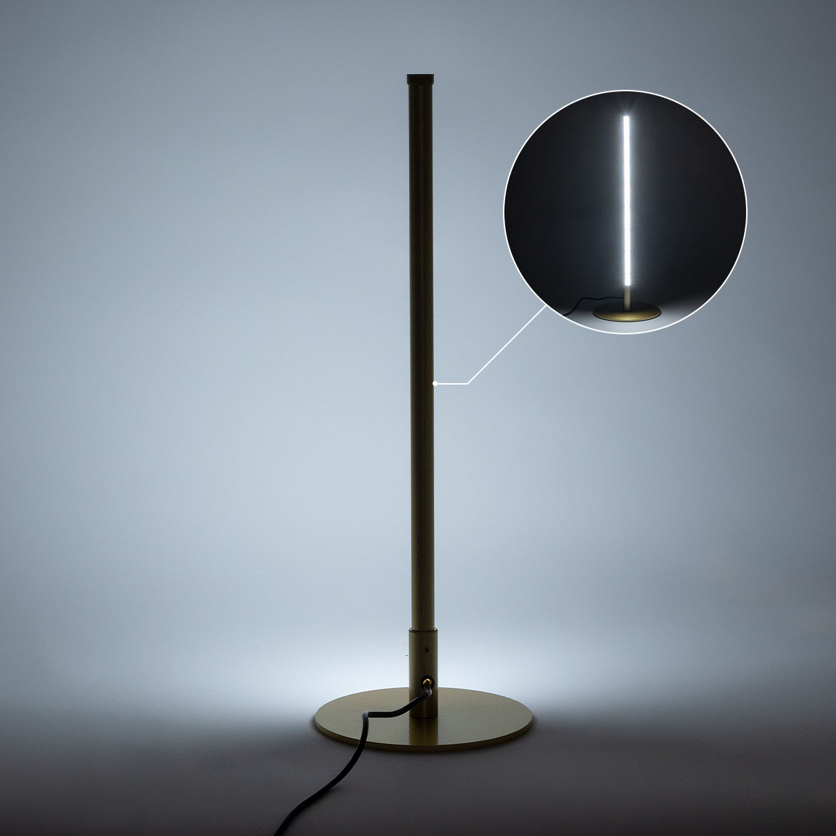 DALUMA 60469 Επιτραπέζιο Φωτιστικό LED CCT 8W 880lm 200° AC 220-240V - Εναλλαγή Φωτισμού μέσω On/Off All In One Ψυχρό 6000k+Φυσικό 4500k+Θερμό 2700k Μ15 x Π15 x Υ46cm - Χρυσό