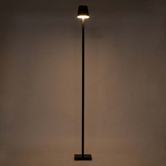 NEGA 60477 Μοντέρνο Επιδαπέδιο Φωτιστικό LED 2.2W 154lm 360° DC 5V Επαναφορτιζόμενο με Μπαταρία Li-ion 4000mAh - Διακόπτη Αφής - Θερμό Λευκό 2700K - Dimmable - D10 x H135cm - Μαύρο