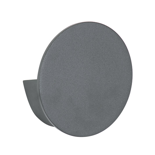 REDONDO 60573 Μοντέρνο Φωτιστικό Τοίχου - Απλίκα LED 10W 1000lm 60° AC 220-240V Αδιάβροχο IP65 Θερμό Λευκό 2700K - Bridgelux COB Chip & TÜV SÜD Driver - Γκρι Ανθρακί Ματ - Μ14 x Π14 x Υ4.5