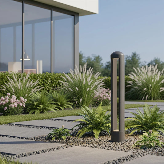 GREMO KLV-101-0122 Φωτιστικό Κολωνάκι Κήπου LED 7W 735lm 45° AC 220-240V Αδιάβροχο IP65 Θερμό Λευκό 2700K - Bridgelux COB Chip & TÜV SÜD Driver - Γκρι Ανθρακί Ματ - Μ10.8 x Π10.8 x Υ50