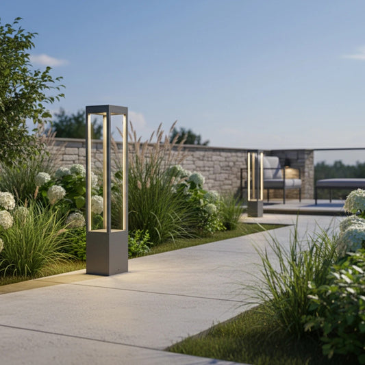 GREMO KLV-101-0124 Φωτιστικό Κολωνάκι Κήπου LED 7W 735lm 45° AC 220-240V Αδιάβροχο IP65 Θερμό Λευκό 2700K - Bridgelux COB Chip & TÜV SÜD Driver - Γκρι Ανθρακί Ματ - Μ15 x Π15 x Υ80.5