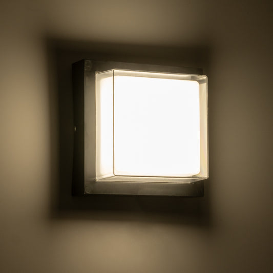 NEXUS 60767 Φωτιστικό Τοίχου - Απλίκα Εσωτερικού/Εξωτερικού Χώρου LED 10W 1050lm 120° AC175-265V Αδιάβροχο IP65 - Πλαστικό Σώμα - Φυσικό λευκό 4500K - Μ17 x Π17 x Υ9cm - Μαύρο - Bridgelux Chip