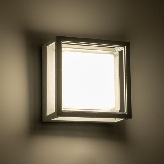 MAJESTIC 60775 Φωτιστικό Τοίχου - Απλίκα Εσωτερικού/Εξωτερικού Χώρου LED 10W 1050lm 120° AC175-265V Αδιάβροχο IP65 - Πλαστικό Σώμα - Φυσικό λευκό 4500K - Μ17 x Π17 x Υ9cm - Λευκό - Bridgelux Chip