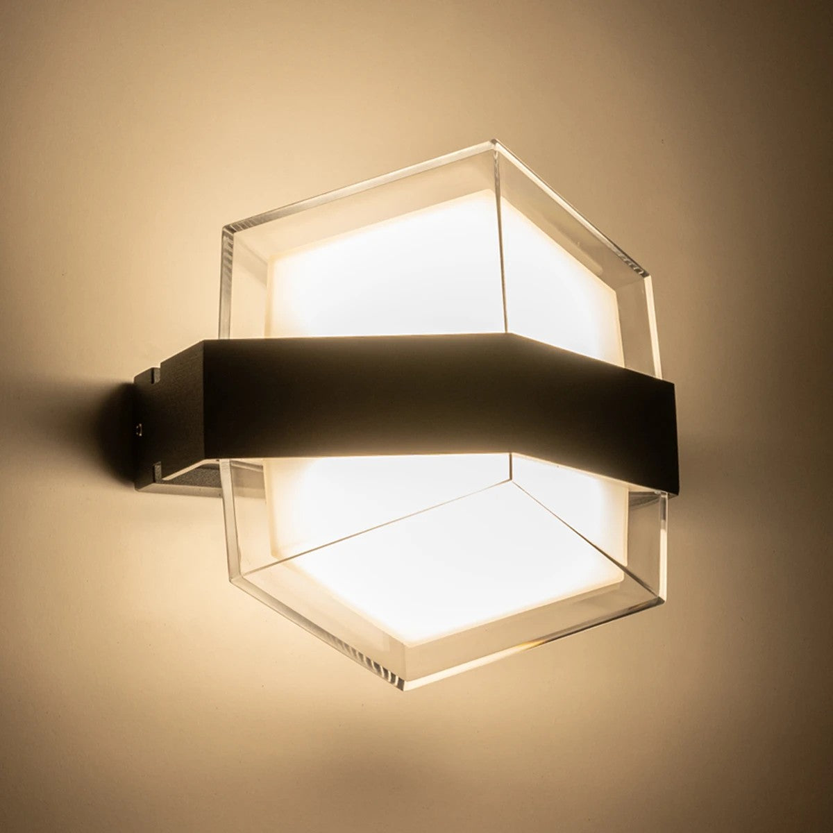 EMPIRE 60780 Μοντέρνο Φωτιστικό Τοίχου - Απλίκα LED 12W 1260lm 120° AC 220-240V Αδιάβροχο IP65 Φυσικό Λευκό 4500K - Bridgelux SMD Chip & TÜV SÜD Driver - Μαύρο Ματ - Μ18.5 x Π10 x Υ17.5