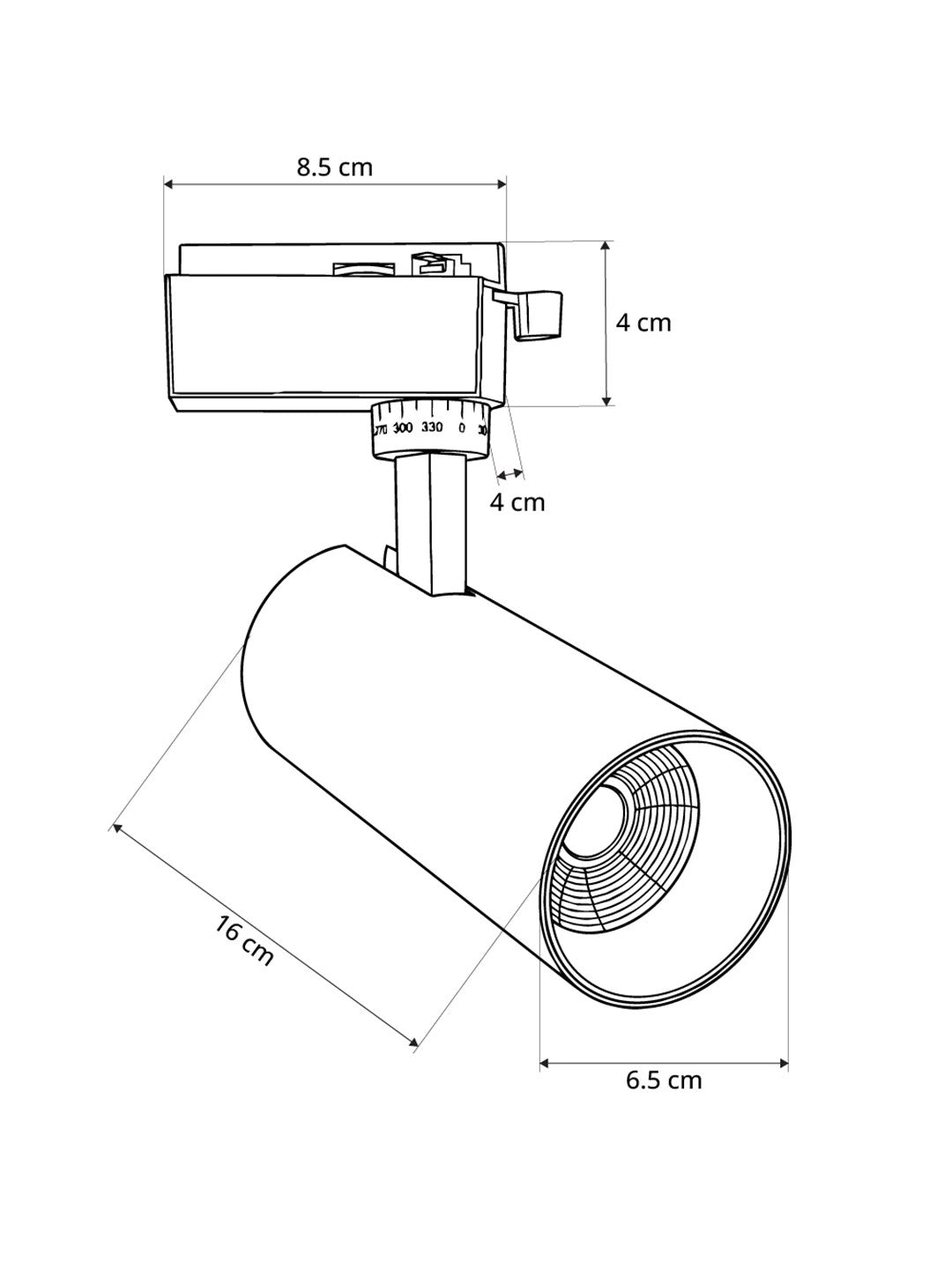 LUGANO 60810 Μονοφασικό Σποτ Ράγας LED 20W 2500lm 36° AC 220-240V IP20 Φυσικό Λευκό 4500K - Bridgelux COB Chip & TÜV SÜD Driver - Eurotrack 1PH - Μαύρο Ματ - Μ8.5 x Π6.5 x Υ20.5