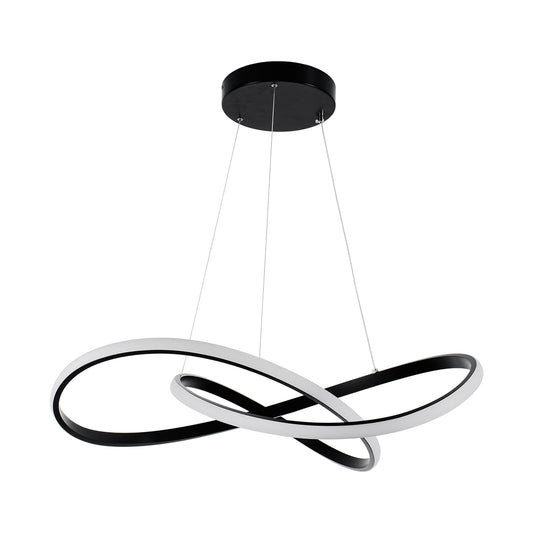 DEXTER 60913 Μοντέρνο Κρεμαστό Φωτιστικό Οροφής LED 90W 10080lm 300° AC 220-240V IP20 Ρυθμιζόμενο Λευκό CCT με Χειριστήριο από 2700K έως 6000K Dimmable - Lumileds SMD Chip - Μαύρο Ματ - Μ73 x Π73 x Υ16