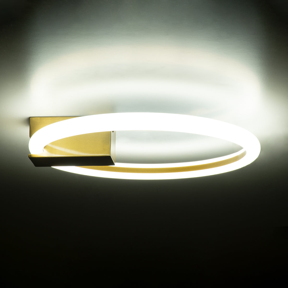 CINDERELLA 60978 Φωτιστικό Οροφής Δαχτυλίδι-Κύκλος LED CCT 16W 1792lm 360° AC 220-240V - Εναλλαγή Φωτισμού μέσω Διακόπτη On/Off All In One Ψυχρό 6000k+Φυσικό 4500k+Θερμό 2700k Φ28cm - Χρυσό Βούρτσας