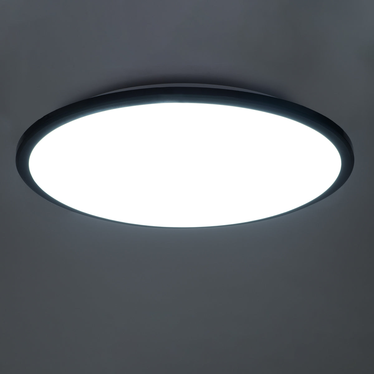 TUFFIN 60998 LED Ceiling Light 36W 3600lm 120° AC 220-240V Waterproof IP54 Cool White 6000K - Lumileds SMD Chip - Matte Black & Milky White - L48 x W48 x H6.5