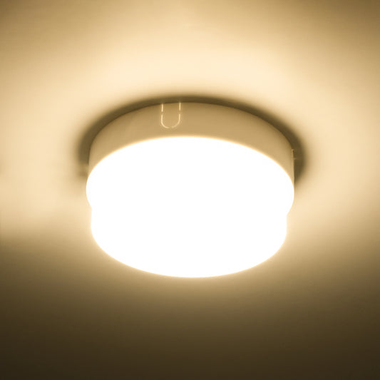 REVANO 61013 LED Πλαφονιέρα Οροφής Στρόγγυλη Φ12 12W 1080lm 180° AC 220-240V Αδιάβροχη IP54 Φ12 x Υ4.5cm Θερμό Λευκό 2700K