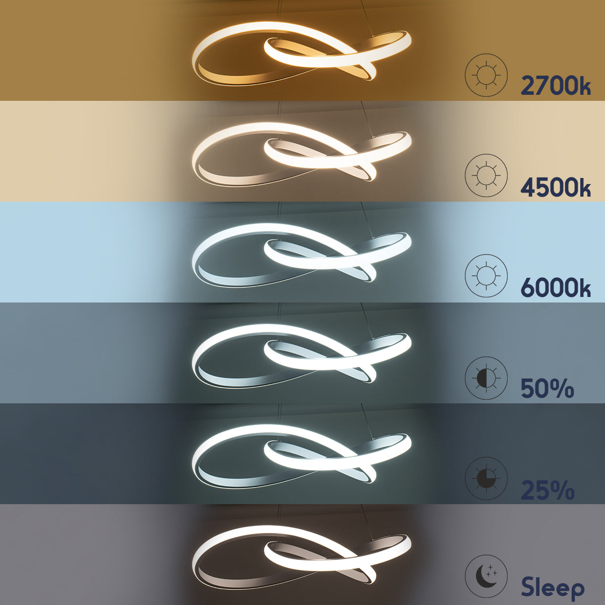 DEXTER 61050 Μοντέρνο Κρεμαστό Φωτιστικό Οροφής LED 72W 8064lm 300° AC 220-240V IP20 Ρυθμιζόμενο Λευκό CCT με Χειριστήριο από 2700K έως 6000K Dimmable - Lumileds SMD Chip - Λευκό Ματ - Μ56 x Π56 x Υ14