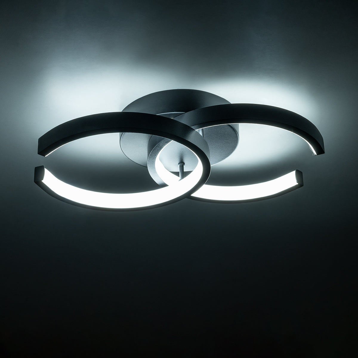 EVA 61067 Φωτιστικό Οροφής Design LED CCT 16W 1920lm 300° AC 220-240V - Εναλλαγή Φωτισμού μέσω Διακόπτη On/Off All In One Ψυχρό 6000k+Φυσικό 4500k+Θερμό 2700k Μ33 x Π21 x Υ7cm - Μαύρο