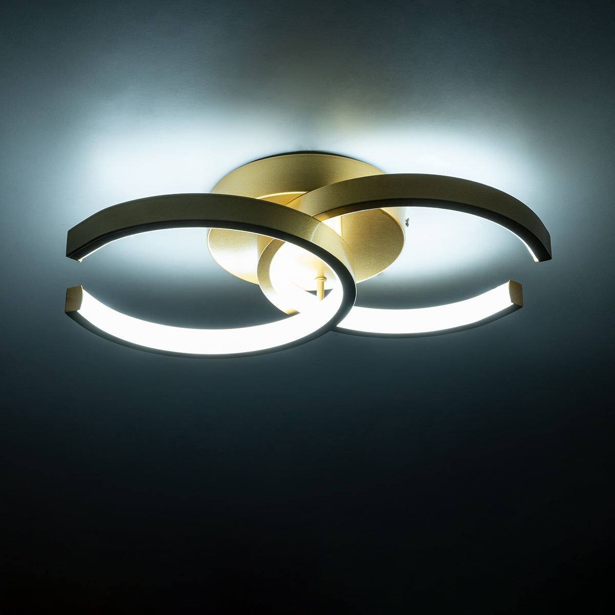 EVA 61069 Modern LED Ceiling Light 16W 1920lm 300° AC 220-240V IP20 Adjustable White CCT with On/Off 2700K/4500K/6000K - Lumileds SMD Chip - Brushed Gold - L33 x W21 x H7