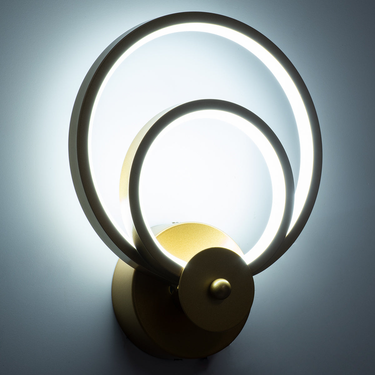 FREDDIE 61078 Modern Wall Lamp - LED Wall Sconce 15W 1080lm 300° AC 220-240V IP20 Adjustable White CCT with On/Off 2700K/4500K/6000K - Lumileds SMD Chip - Brushed Gold - L20 x W7.5 x H25