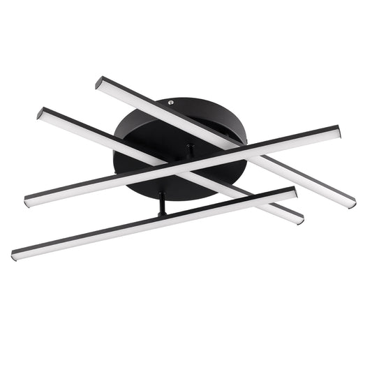 DRACO 61095 Μοντέρνο Φωτιστικό Οροφής LED 60W 7380lm 120° AC 220-240V IP20 Ρυθμιζόμενο Λευκό CCT με Χειριστήριο από 2700K έως 6000K Dimmable - Lumileds SMD Chip - Μαύρο Ματ - Μ60 x Π60 x Υ11