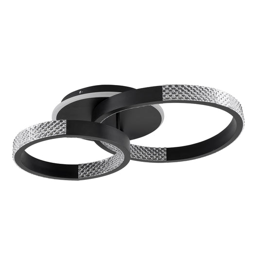 DIAMOND 61111 Φωτιστικό Οροφής Δαχτυλίδι-Κύκλος LED CCT 67W 8078lm 360° AC 220-240V - Εναλλαγή Φωτισμού μέσω Τηλεχειριστηρίου All In One Ψυχρό 6000k+Φυσικό 4500k+Θερμό 2700k Dimmable Φ30+40cm+BackLight - Μαύρο