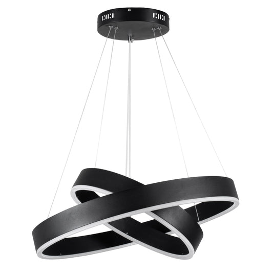 VENOM DUO 61185-DECO Μοντέρνο Κρεμαστό Φωτιστικό Οροφής LED 75W 8818lm 120° AC 220-240V IP20 Ρυθμιζόμενο Λευκό CCT με Χειριστήριο από 2700K έως 6000K Dimmable - Lumileds SMD Chip - Μαύρο - Μ60 x Π60 x Υ40