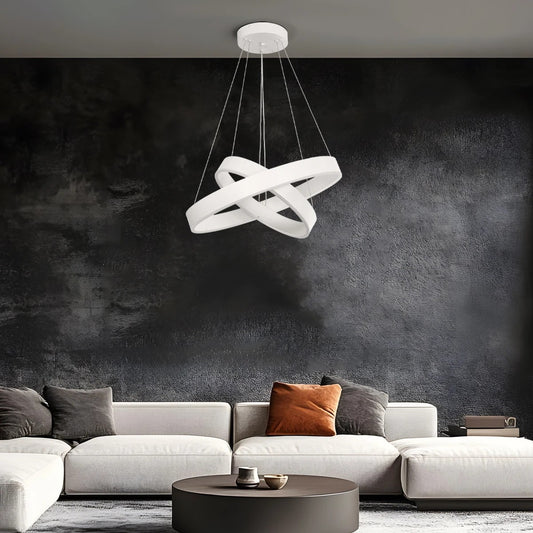 VENOM 61186-DECO Μοντέρνο Κρεμαστό Φωτιστικό Οροφής LED 75W 8818lm 120° AC 220-240V IP20 Ρυθμιζόμενο Λευκό CCT με Χειριστήριο από 2700K έως 6000K Dimmable - Lumileds SMD Chip - Λευκό Ματ - Μ60 x Π60 x Υ40