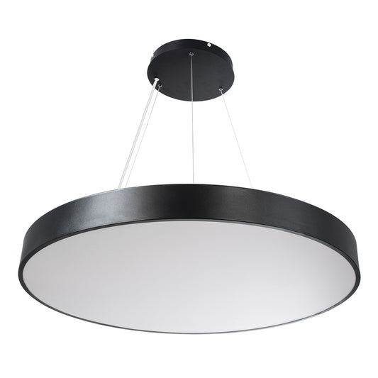 BURTON 61204 Μοντέρνο Κρεμαστό Φωτιστικό Οροφής LED 100W 11020lm 120° AC 220-240V IP20 Ρυθμιζόμενο Λευκό CCT με Χειριστήριο από 2700K έως 6000K Dimmable - Lumileds SMD Chip - Μαύρο Ματ - Μ80 x Π80 x Υ8