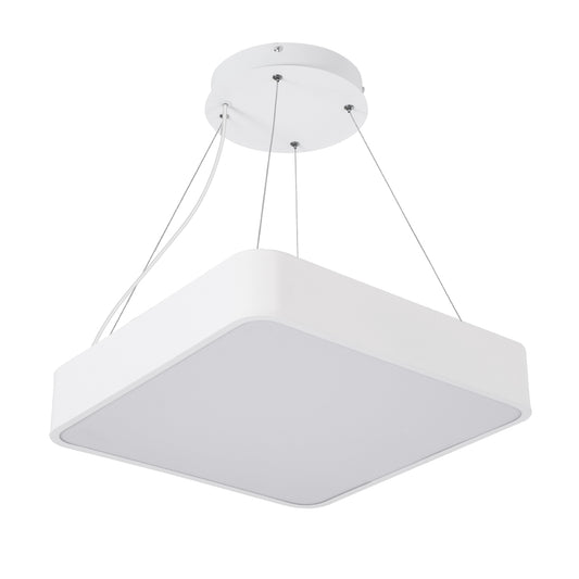 KAMALA 61207 Μοντέρνο Κρεμαστό Φωτιστικό Οροφής LED 67W 7370lm 120° AC 220-240V IP20 Ρυθμιζόμενο Λευκό CCT με Χειριστήριο από 2700K έως 6000K Dimmable - Lumileds SMD Chip - Λευκό Ματ - Μ40 x Π40 x Υ8